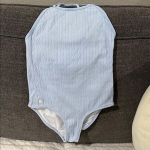 Polo by Ralph Lauren Light Blue Cable Knit Kids One-Piece